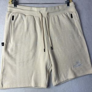 100 Thieves‎ Shorts Mens Large Map Print Fleece Zipper Pockets Streetwear Gaming